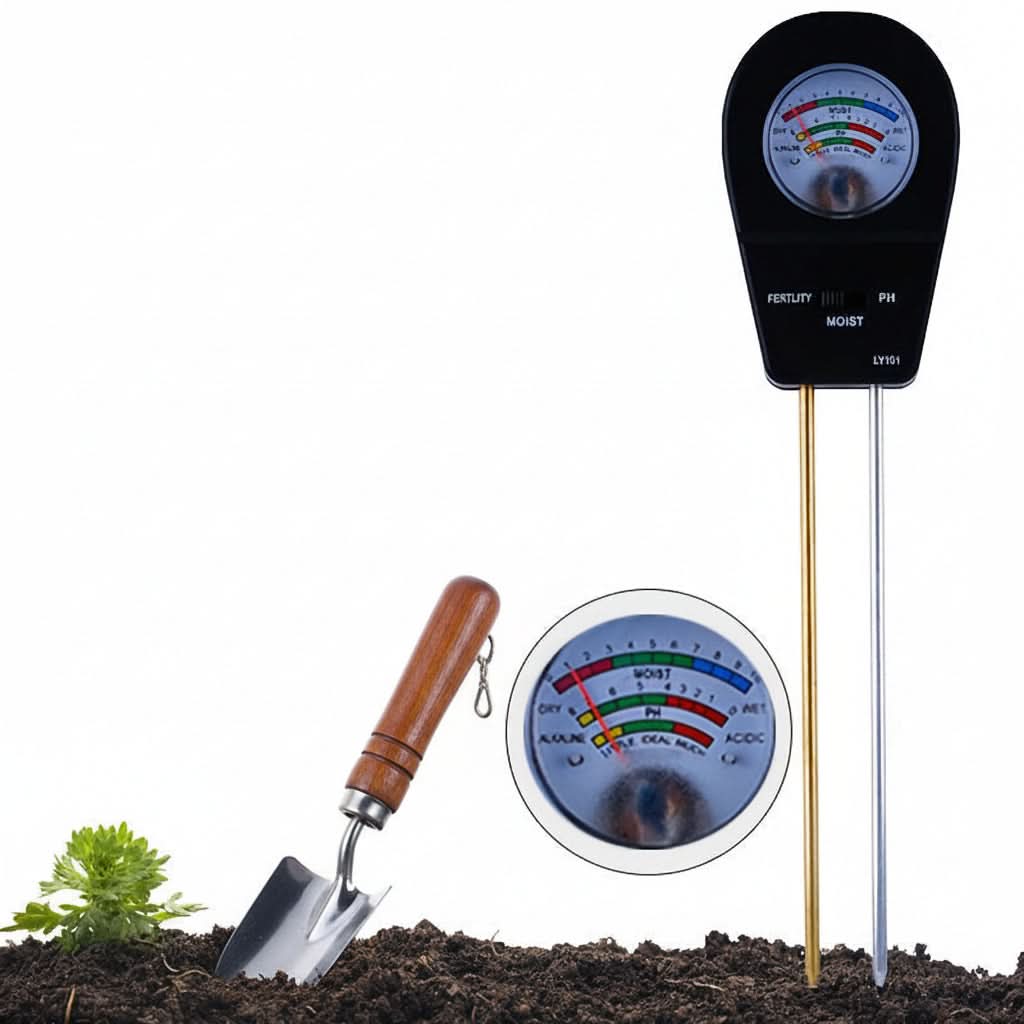 Probador de suelo 3 en 1 para humedad, nutrientes y pH para plantas sanas