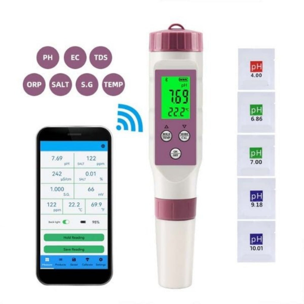 Probador digital de agua para piscinas – Analizador inteligente compatible con aplicación