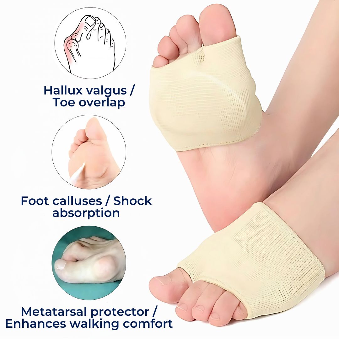 Protección para el antepié con almohadilla de gel de silicona - Absorbe los impactos en el pie - Alivio del dolor para la metatarsalgia - Confort diario