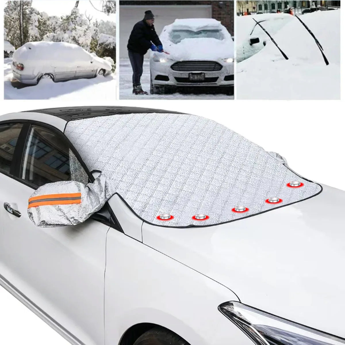 Protector magnético de invierno para parabrisas y espejos retrovisores
