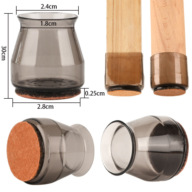 Protectores de suelo para muebles - 4 uds., diseño transparente para sillas