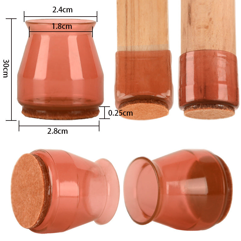 Protectores de suelo para muebles - 4 uds., diseño transparente para sillas