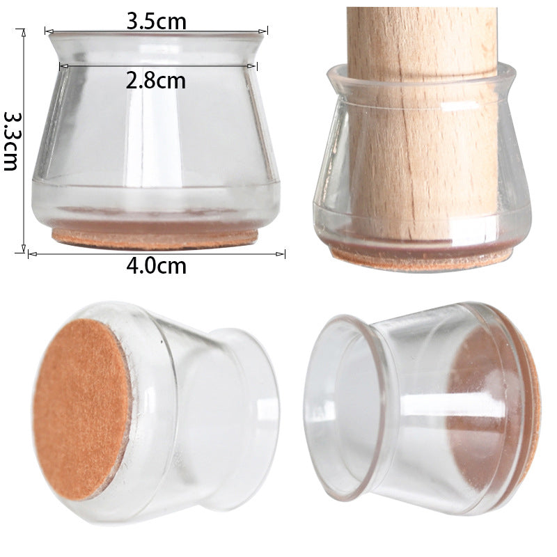 Protectores de suelo para muebles - 4 uds., diseño transparente para sillas