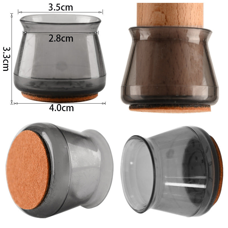 Protectores de suelo para muebles - 4 uds., diseño transparente para sillas