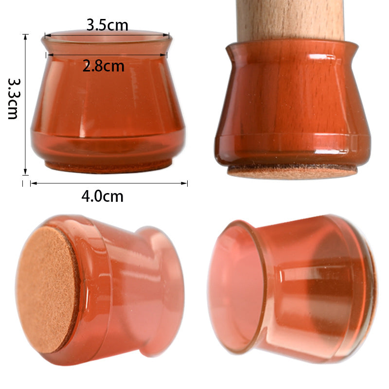 Protectores de suelo para muebles - 4 uds., diseño transparente para sillas