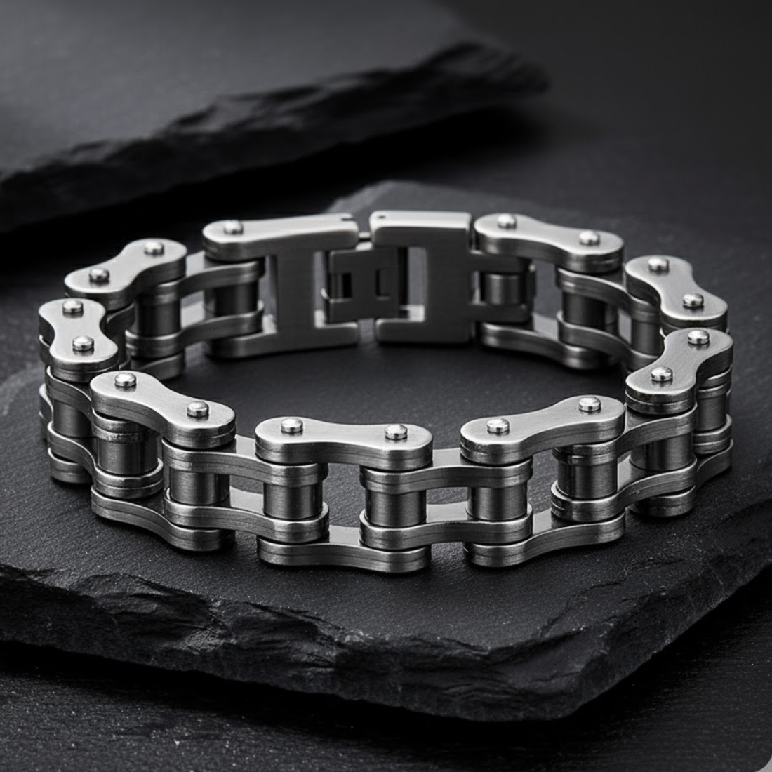 Pulsera de cadena estilo biker - Hilera de acero forjado