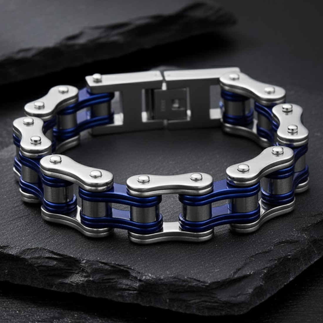 Pulsera de cadena estilo biker - Hilera de acero forjado