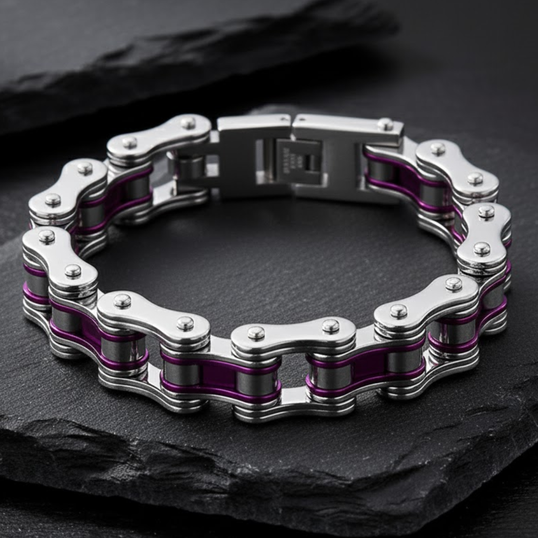 Pulsera de cadena estilo biker - Hilera de acero forjado