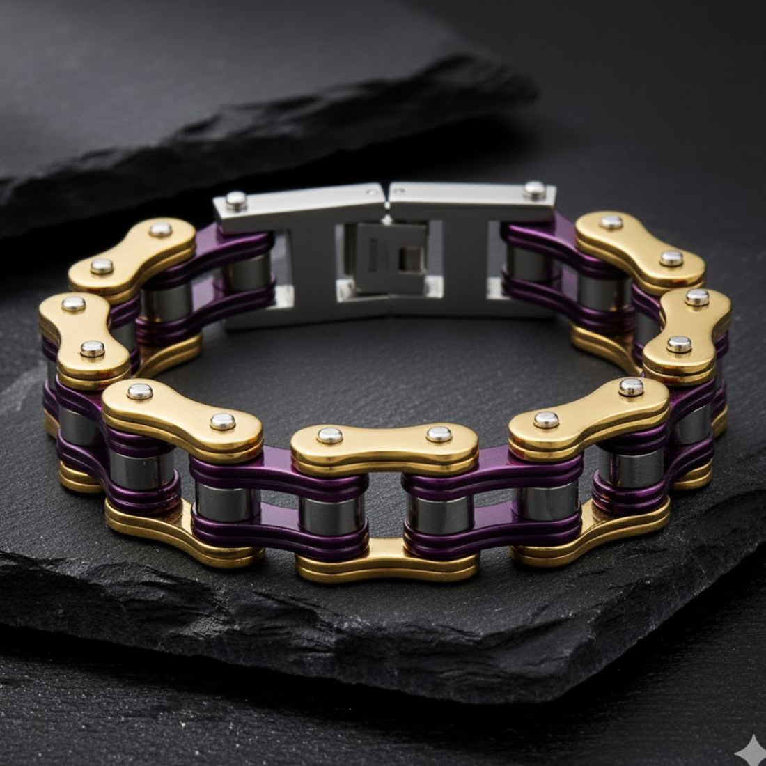 Pulsera de cadena estilo biker - Hilera de acero forjado