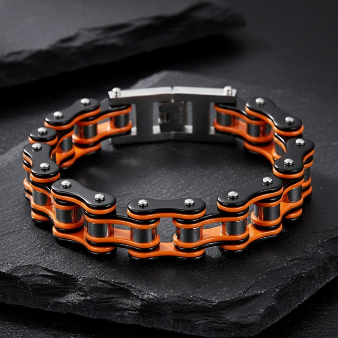 Pulsera de cadena estilo biker - Hilera de acero forjado