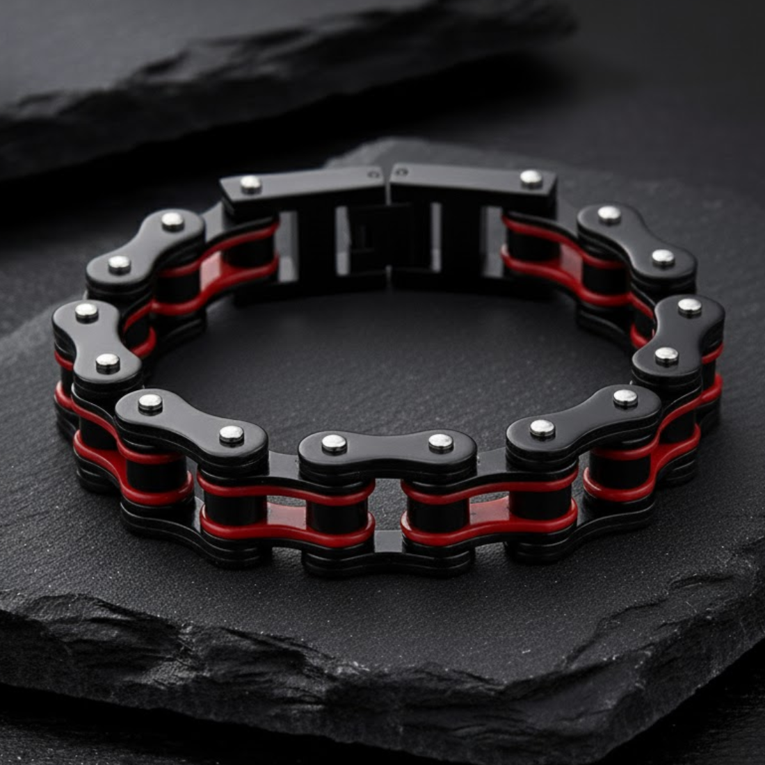 Pulsera de cadena estilo biker - Hilera de acero forjado