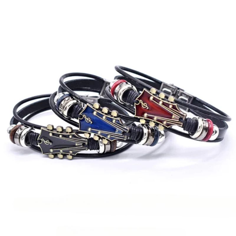 Pulsera de cuero para guitarristas