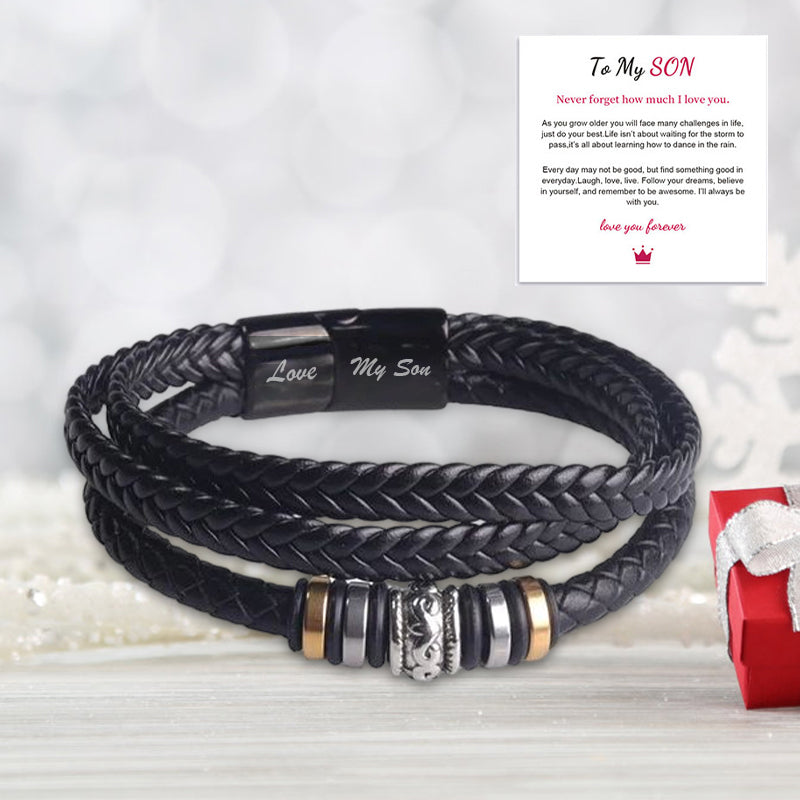 Pulsera para Hombre de Doble Fila en Negro