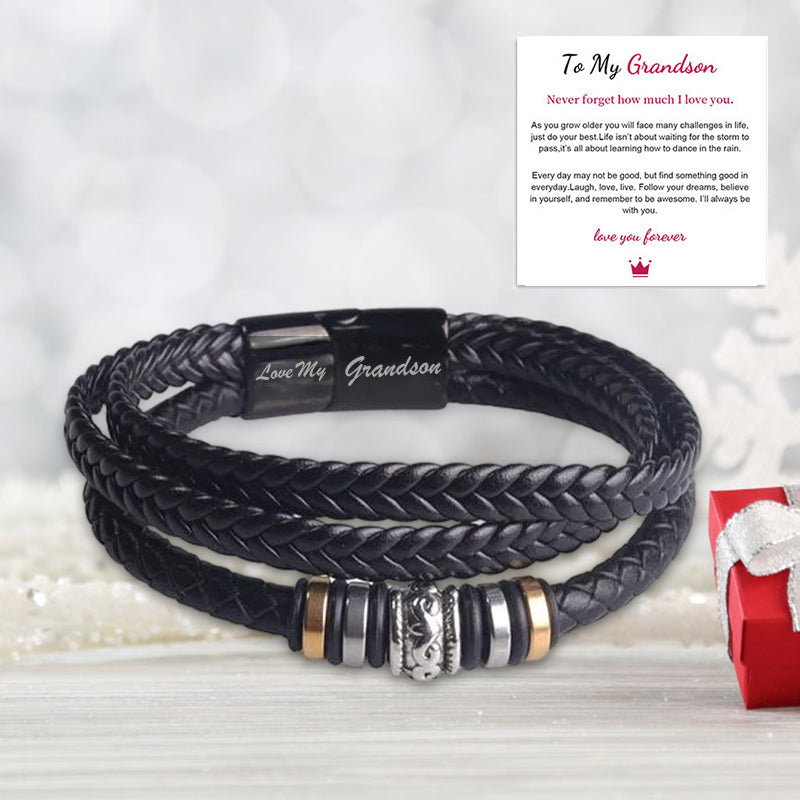 Pulsera para Hombre de Doble Fila en Negro