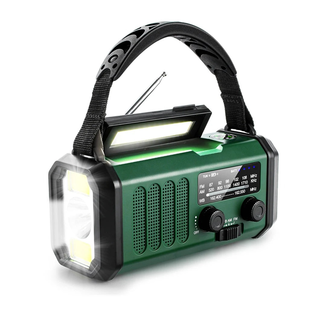 Radio de emergencia profesional - Dinamo y solar - Potente y duradera