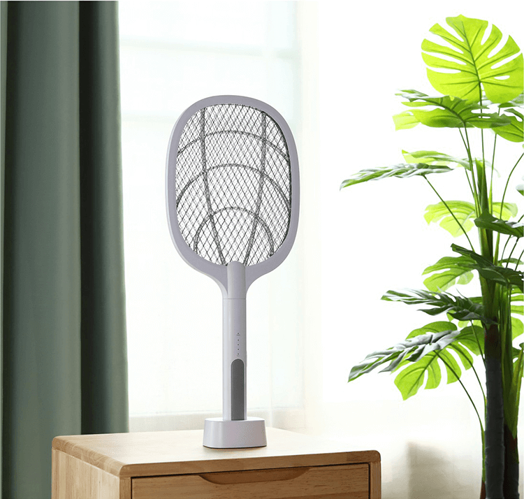 Raqueta matamosquitos eléctrica – Aniquilador de insectos recargable por USB con tecnología de atracción LED