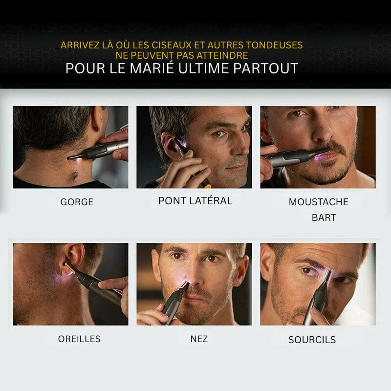 Recortadora de precisión ultrasuave para barba, nariz y cejas