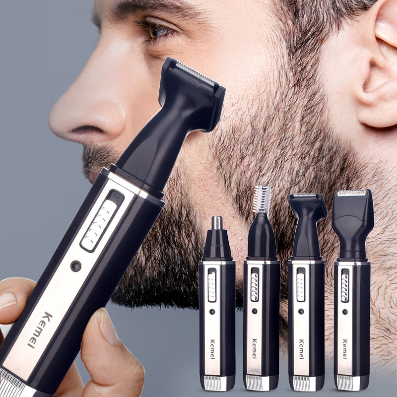 Recortadora eléctrica recargable de pelo y barba 4 en 1