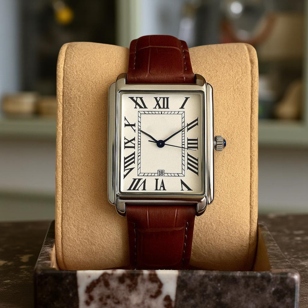 Reloj analógico cuadrado clásico para hombre estilo retro