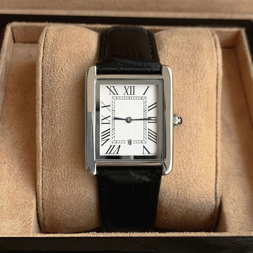 Reloj analógico cuadrado clásico para hombre estilo retro