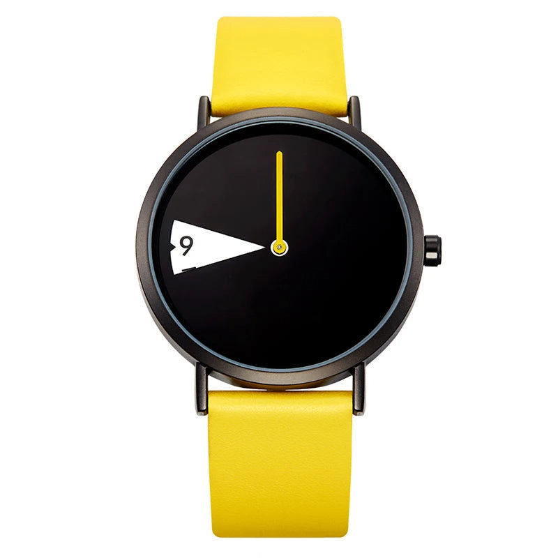 Reloj con esfera geométrica