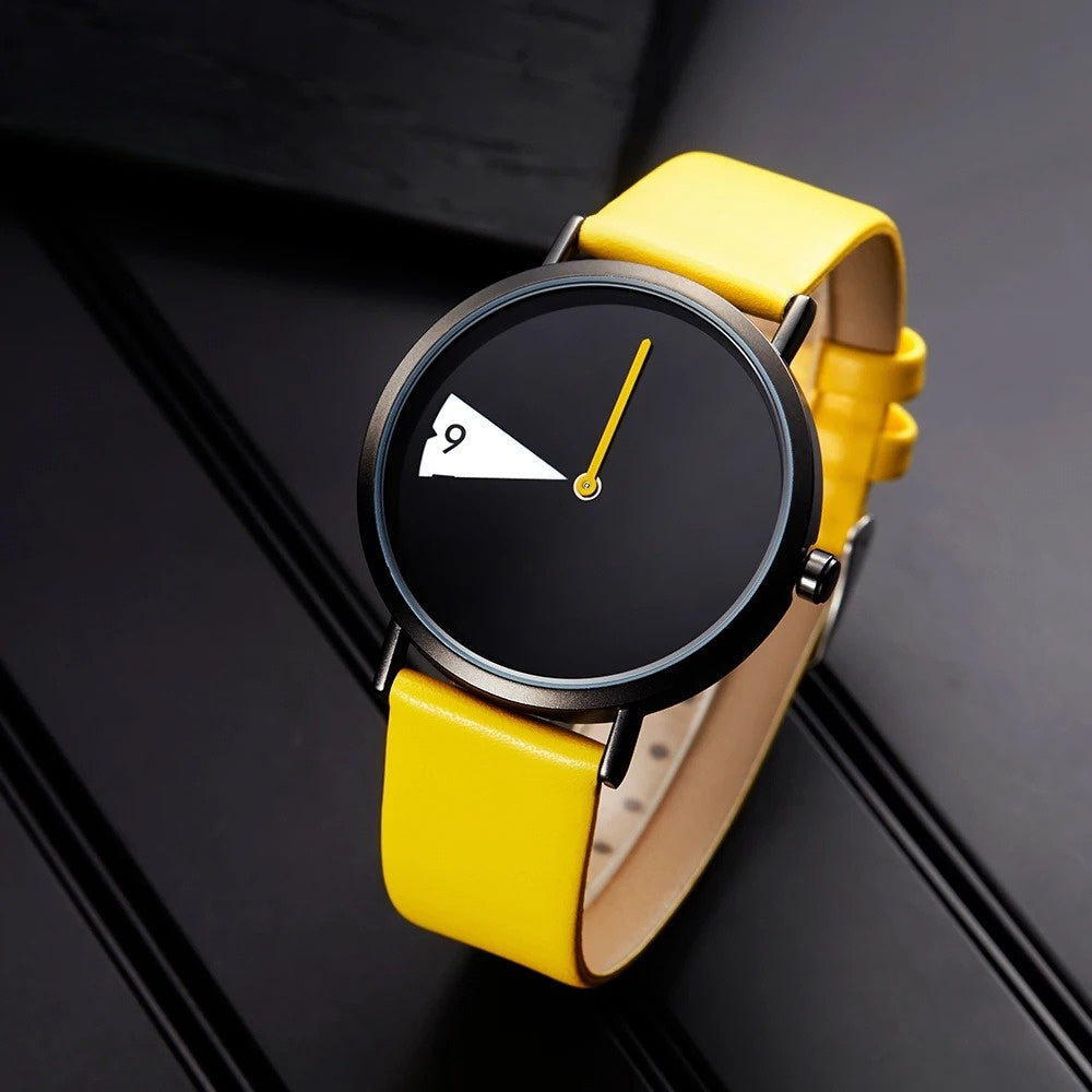 Reloj con esfera geométrica