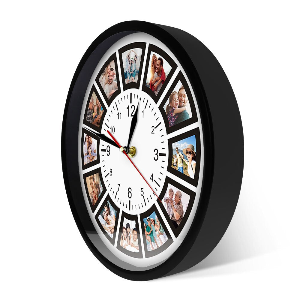 Reloj de pared con collage de fotos: diseño personalizable y elegante, ideal para guardar tus mejores recuerdos