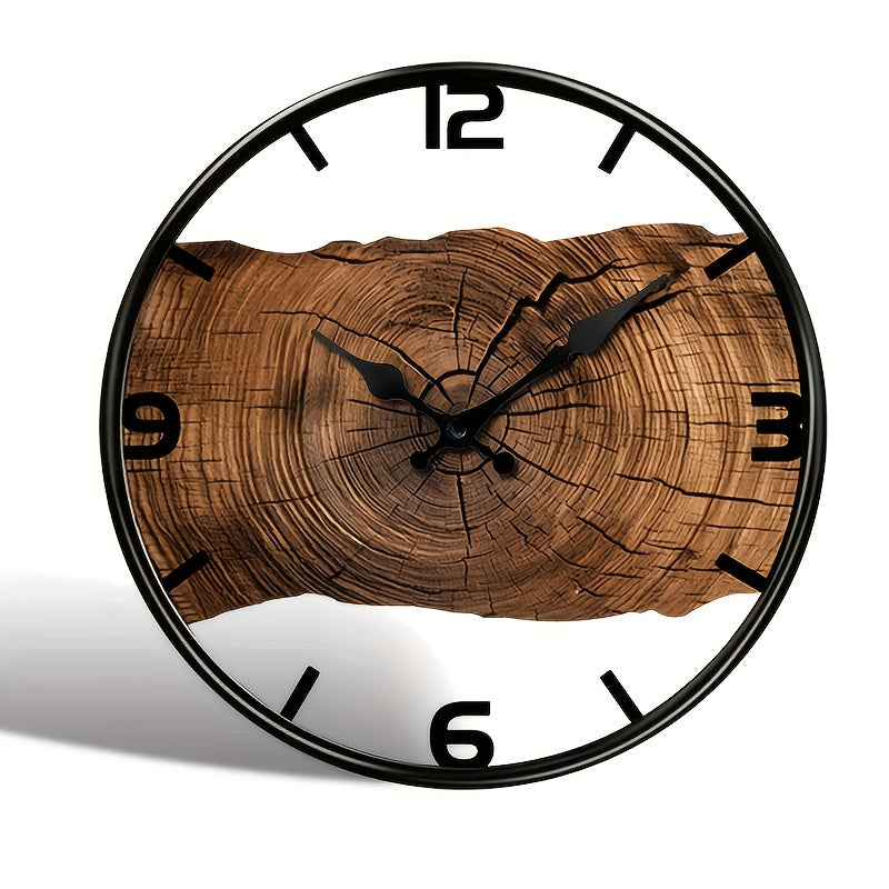 Reloj de pared con diseño rústico de tronco de árbol | Reloj con aspecto de madera natural