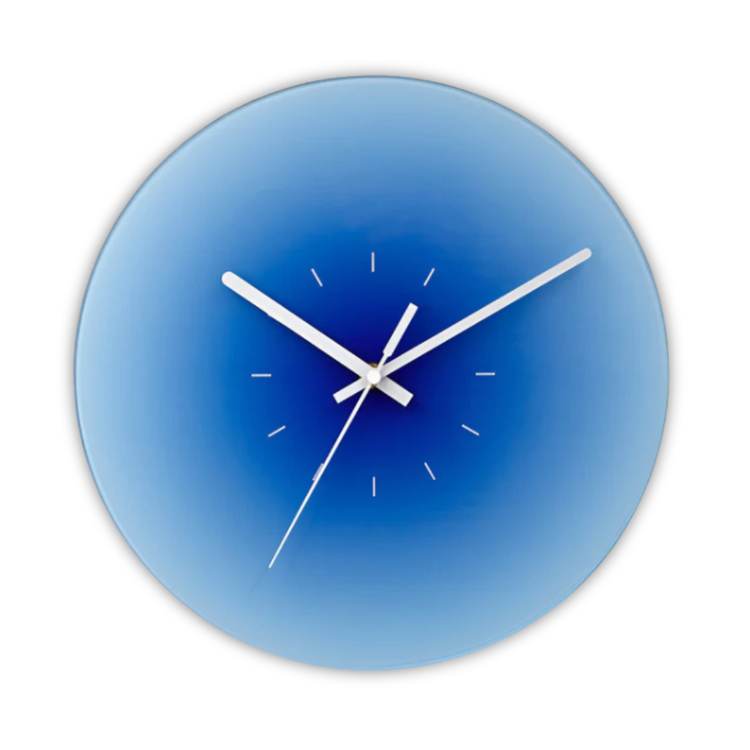 Reloj de pared de cristal Sunset | Diseño moderno con degradado de color
