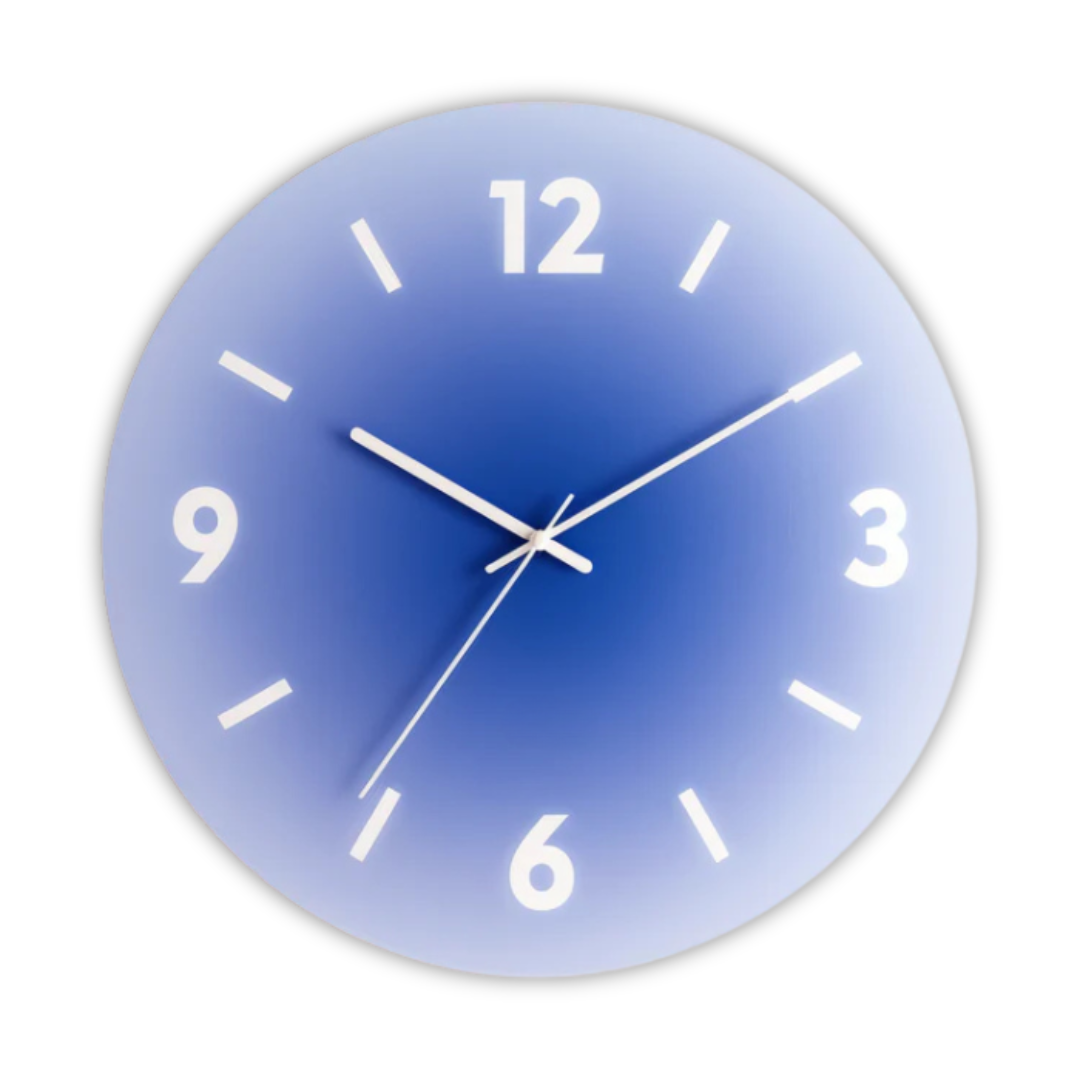 Reloj de pared de cristal Sunset | Diseño moderno con degradado de color
