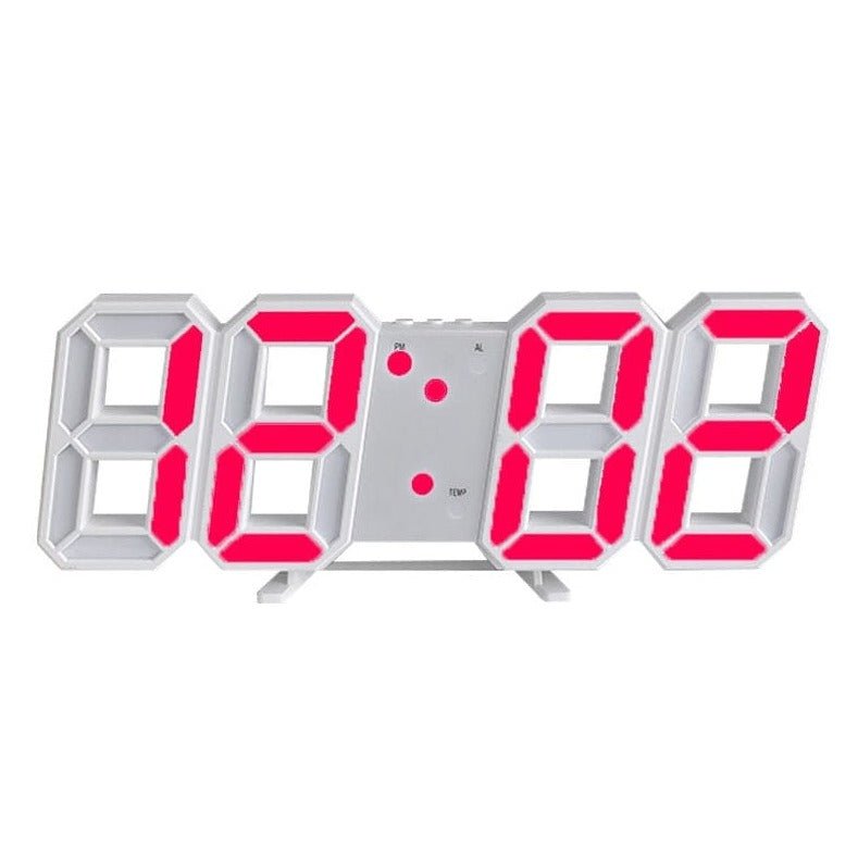 Reloj de pared digital LED 3D: diseño moderno con función de atenuación y visibilidad óptima