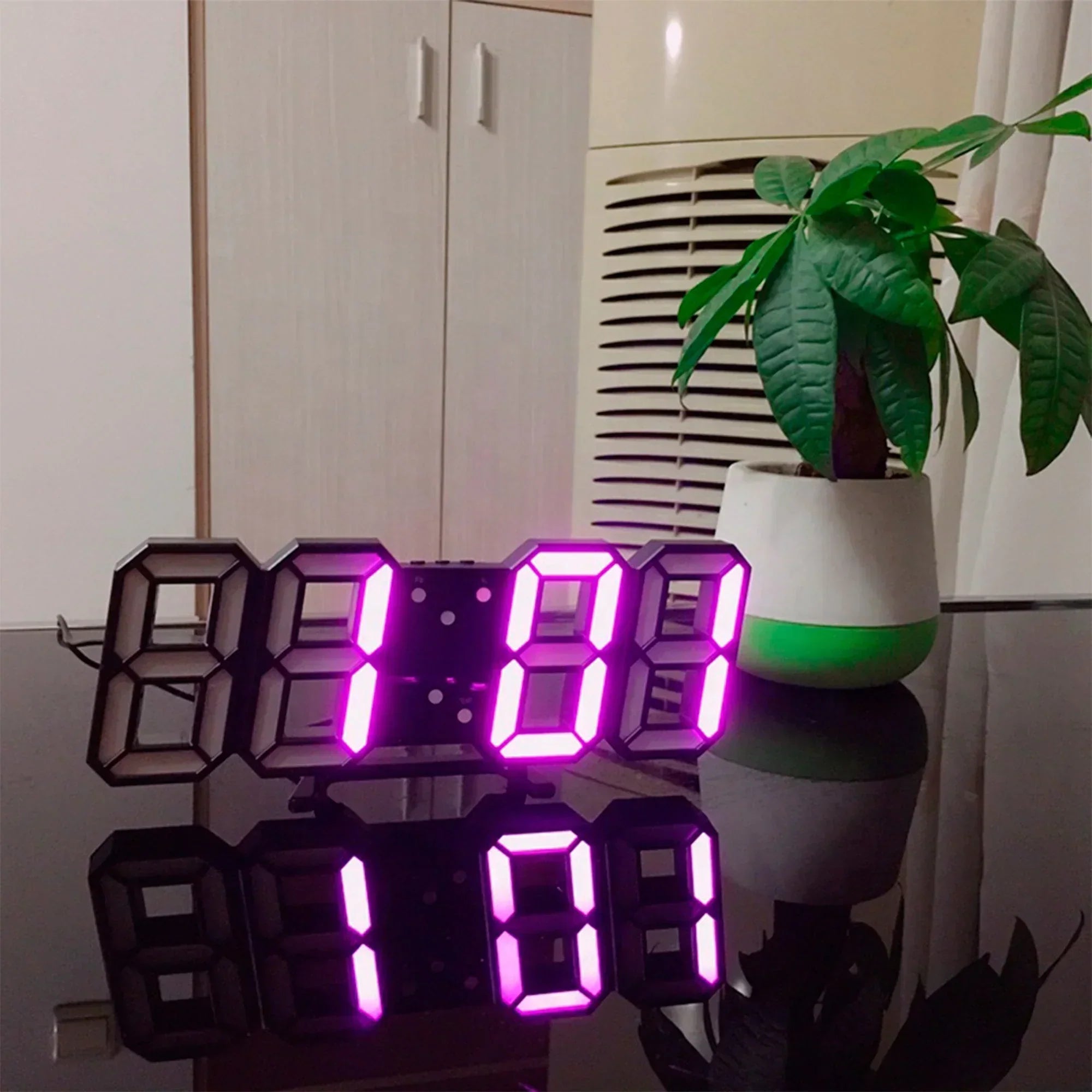 Reloj de pared digital LED 3D – Pantalla moderna con luz regulable