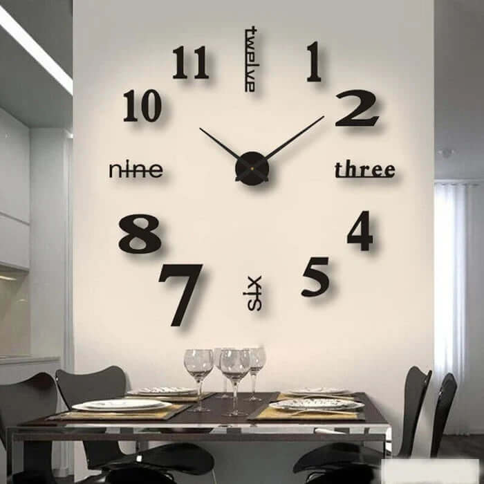 Reloj de Pared Grande Bricolaje 60-130 cm - Diseño Moderno