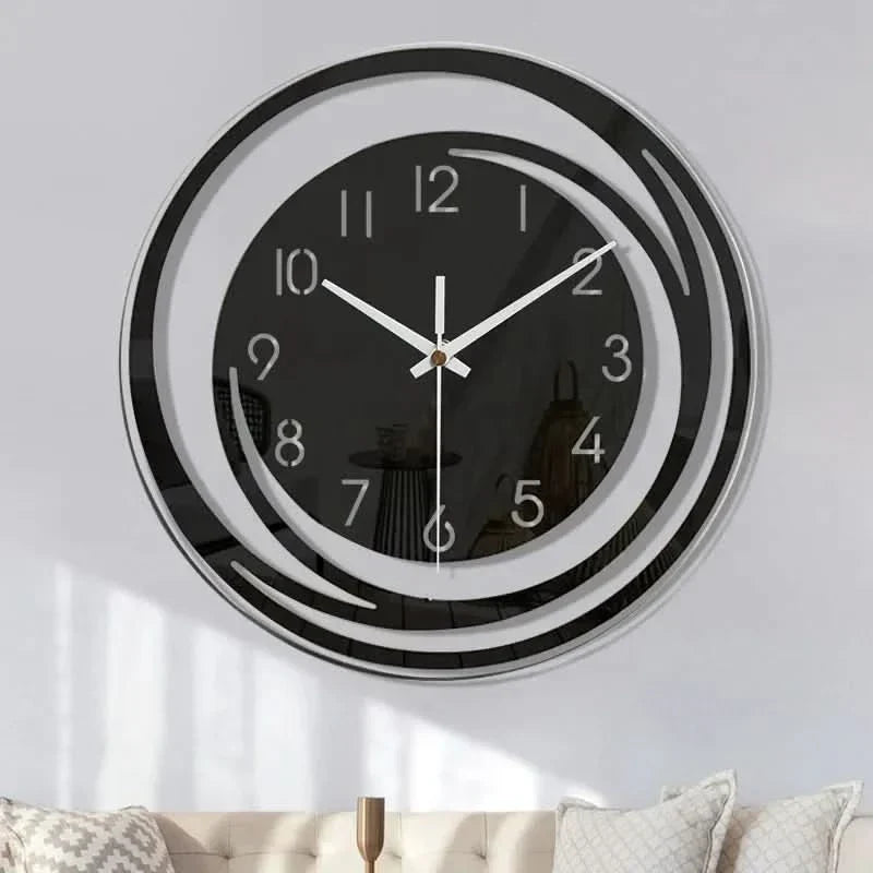 Reloj de pared negro de acrílico – Diseño escandinavo moderno