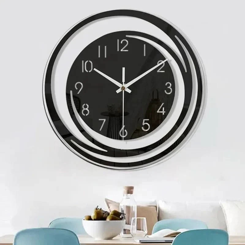Reloj de pared negro de acrílico – Diseño escandinavo moderno
