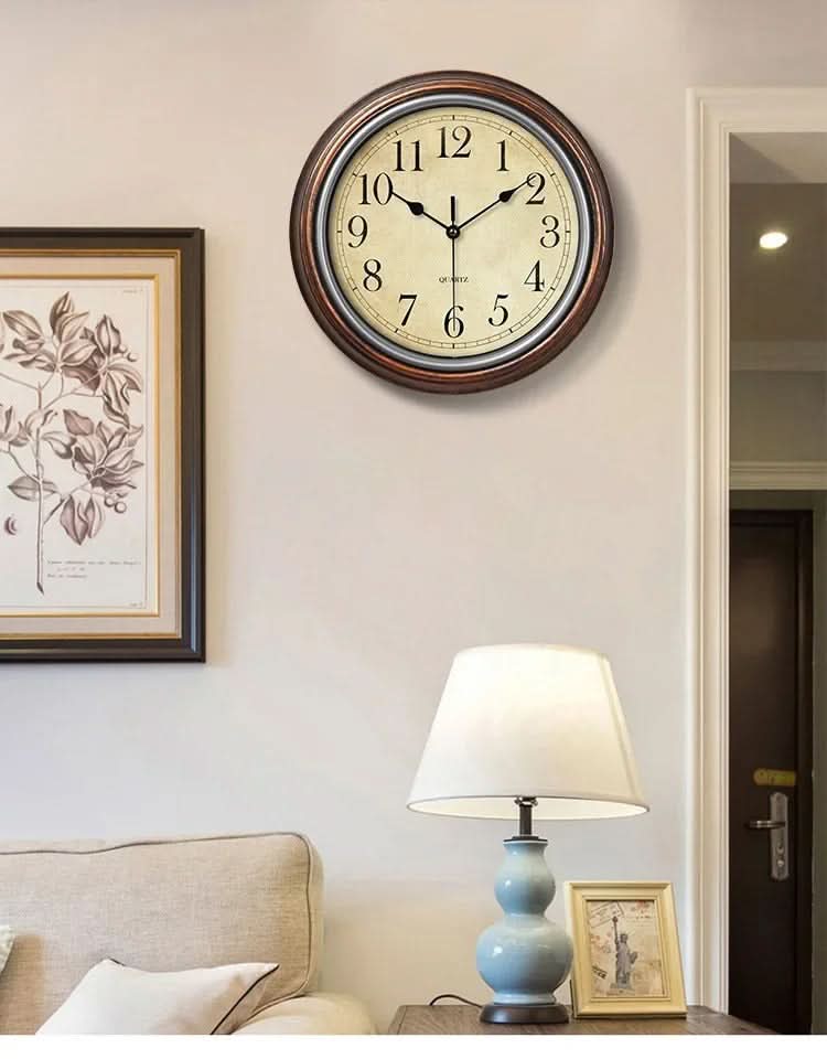 Reloj de pared silencioso clásico para hogar u oficina