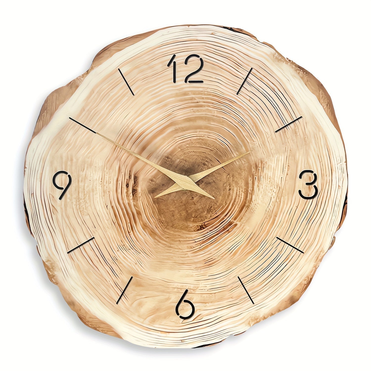 Reloj de pared silencioso de madera Dandy - Textura realista