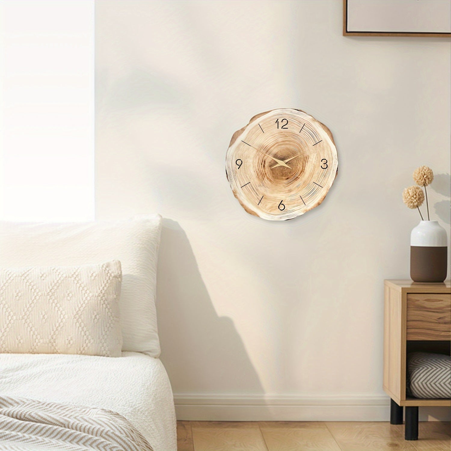 Reloj de pared silencioso de madera Dandy - Textura realista