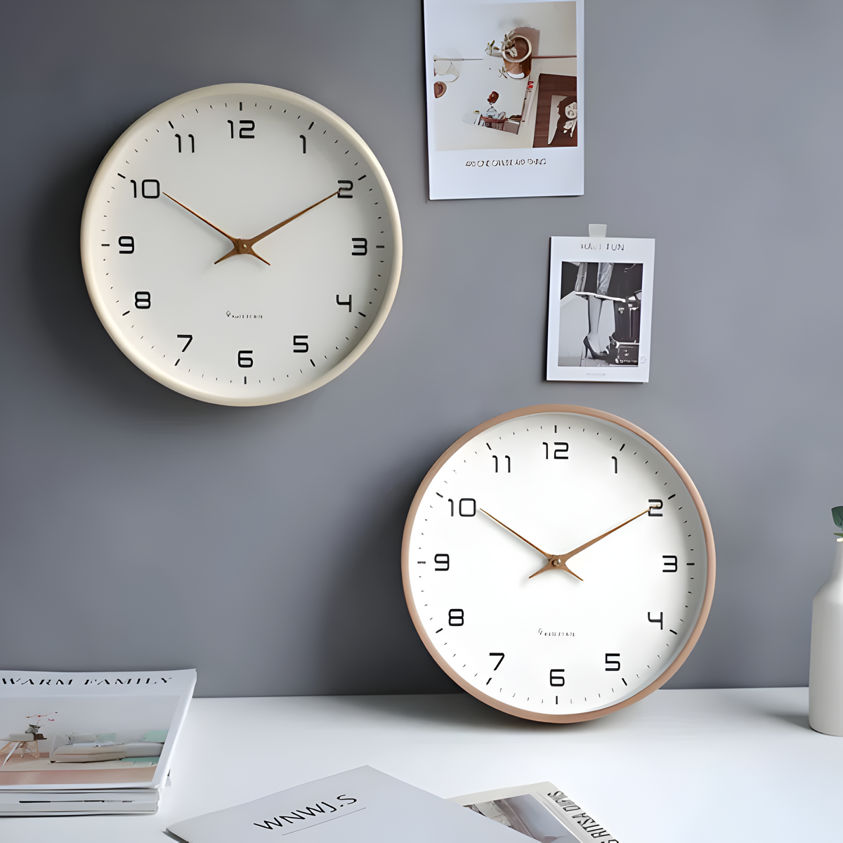 Reloj de Pared Silencioso de Madera | Diseño Moderno Redondo