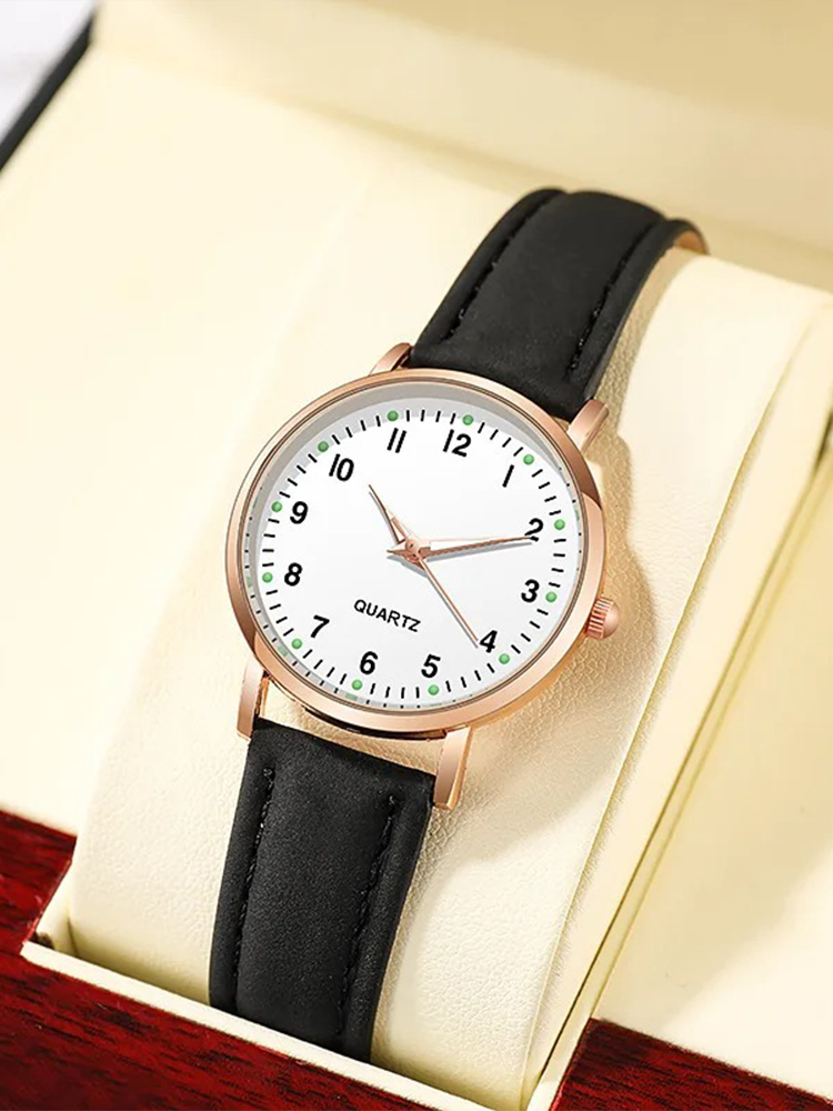 Reloj de piel para mujer en oro rosa