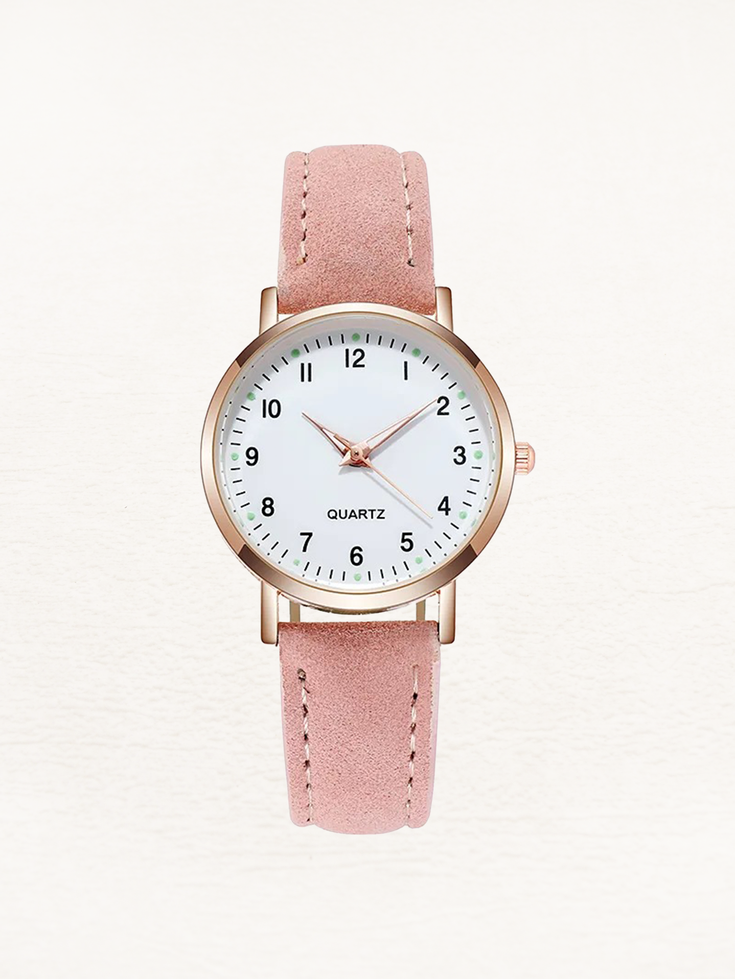 Reloj de piel para mujer en oro rosa