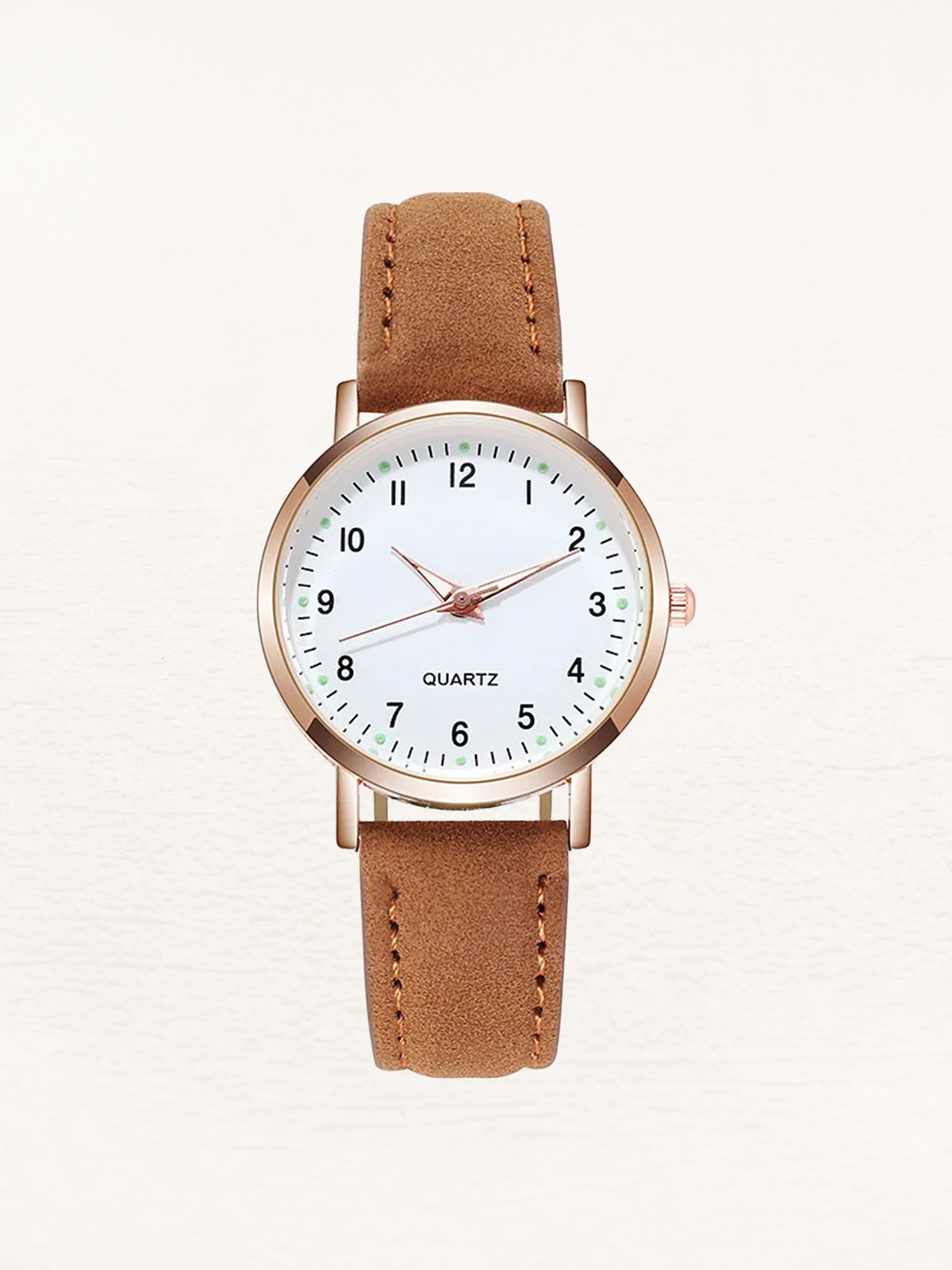 Reloj de piel para mujer en oro rosa