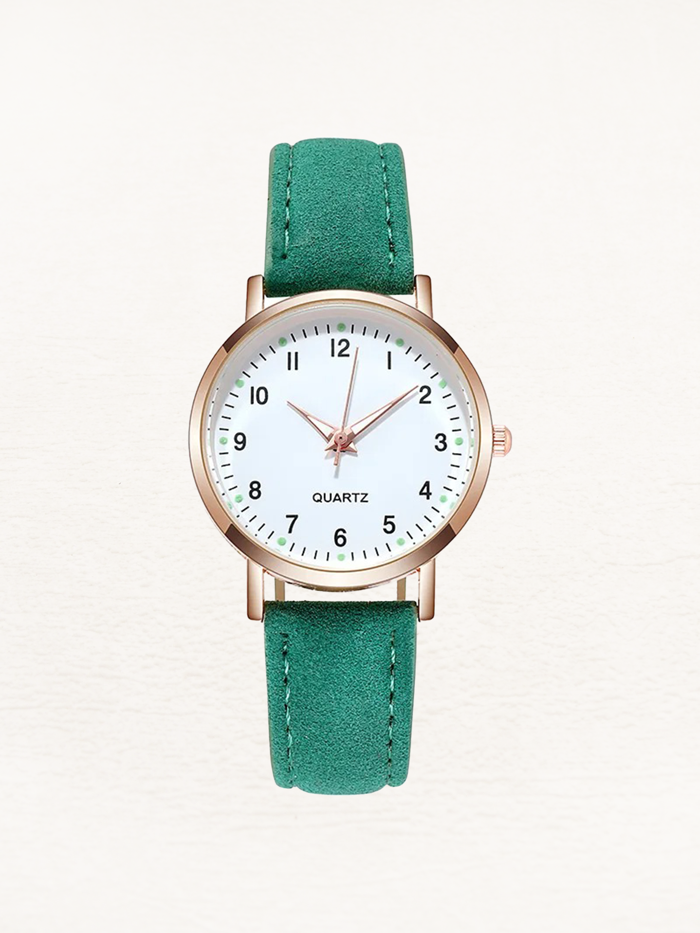Reloj de piel para mujer en oro rosa