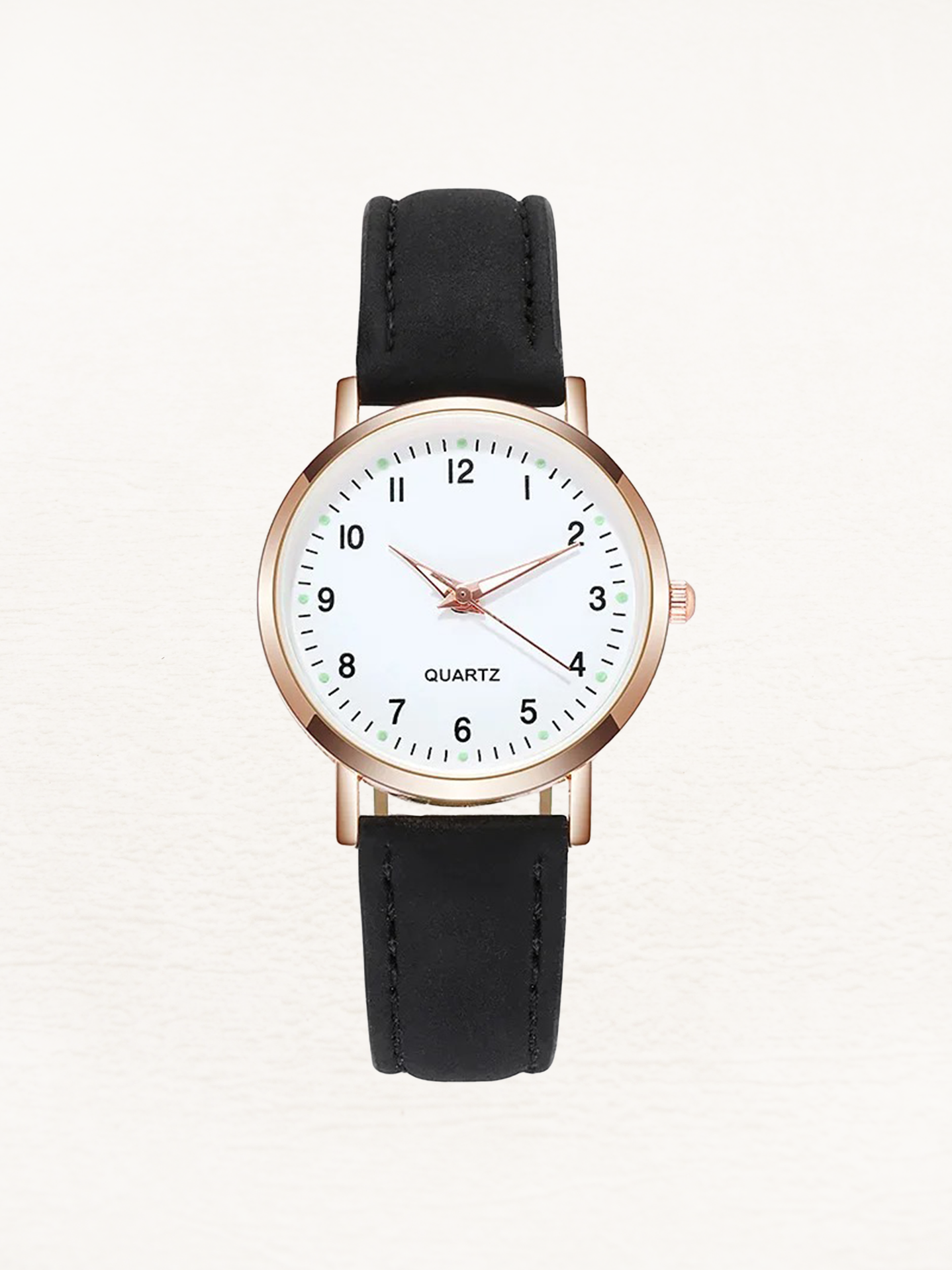 Reloj de piel para mujer en oro rosa