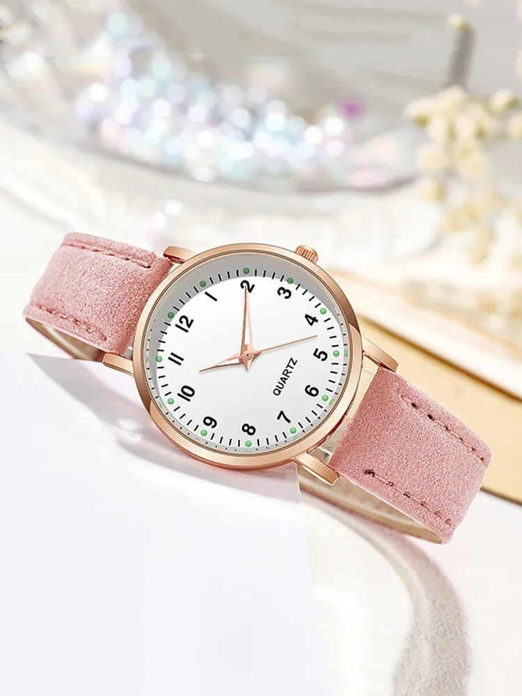Reloj de piel para mujer en oro rosa