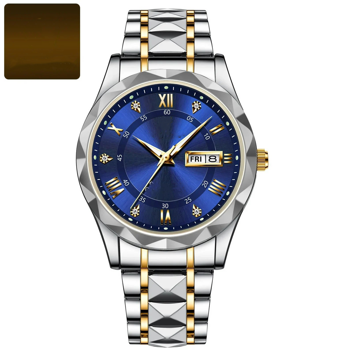 Reloj de pulsera de lujo resistente al agua para hombre con función luminosa