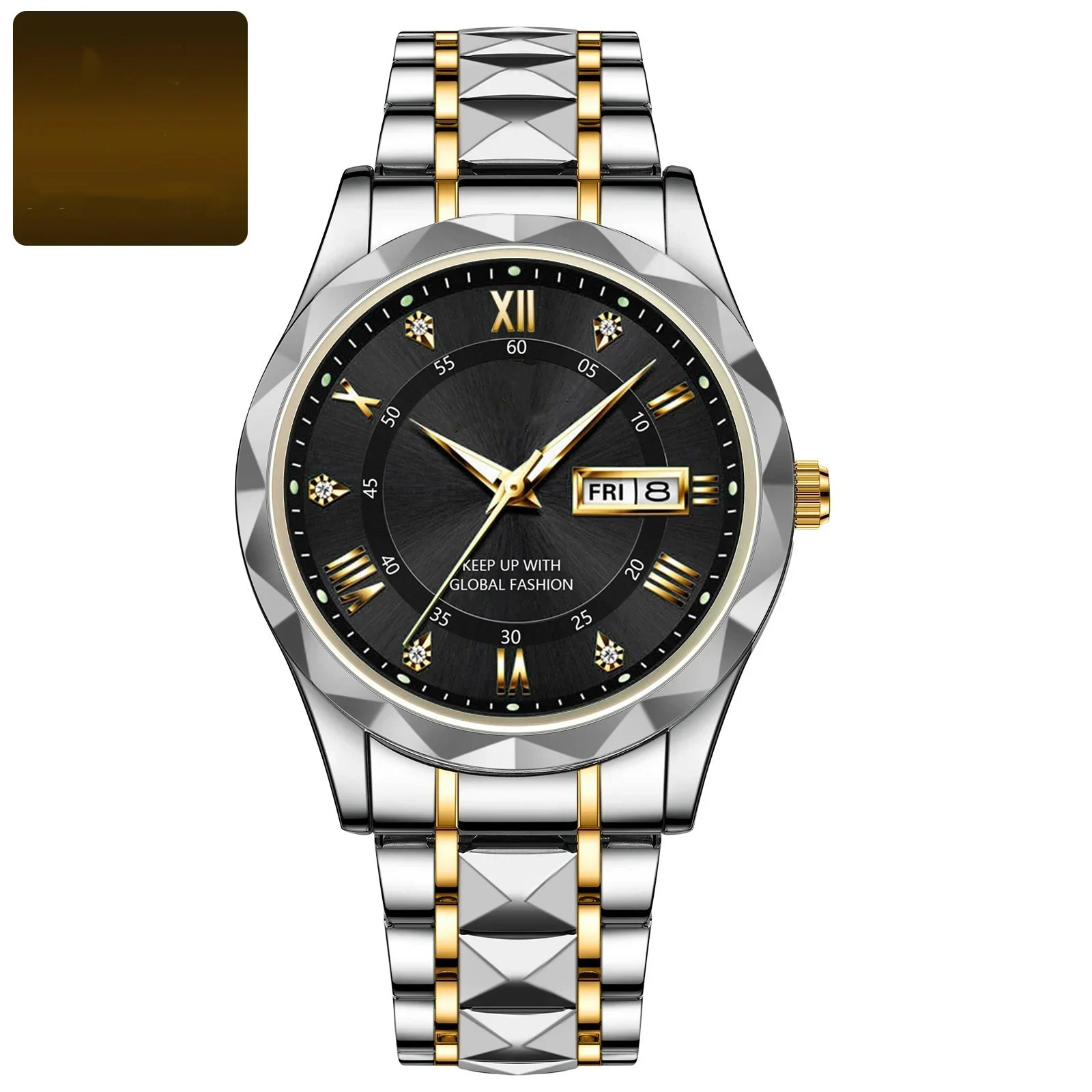 Reloj de pulsera de lujo resistente al agua para hombre con función luminosa