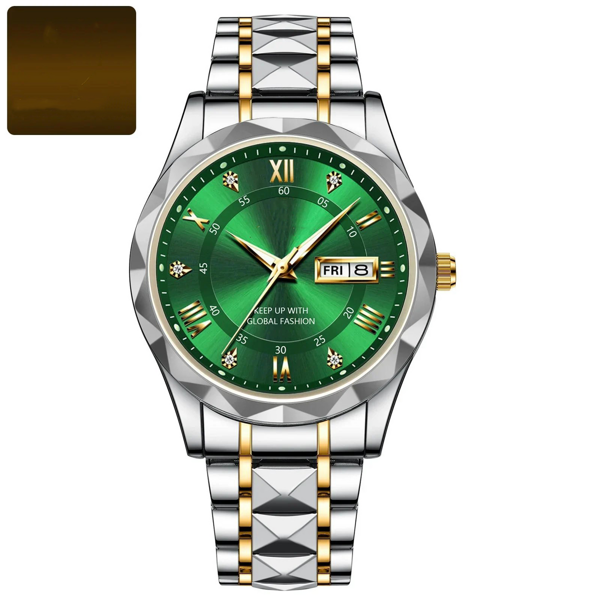 Reloj de pulsera de lujo resistente al agua para hombre con función luminosa