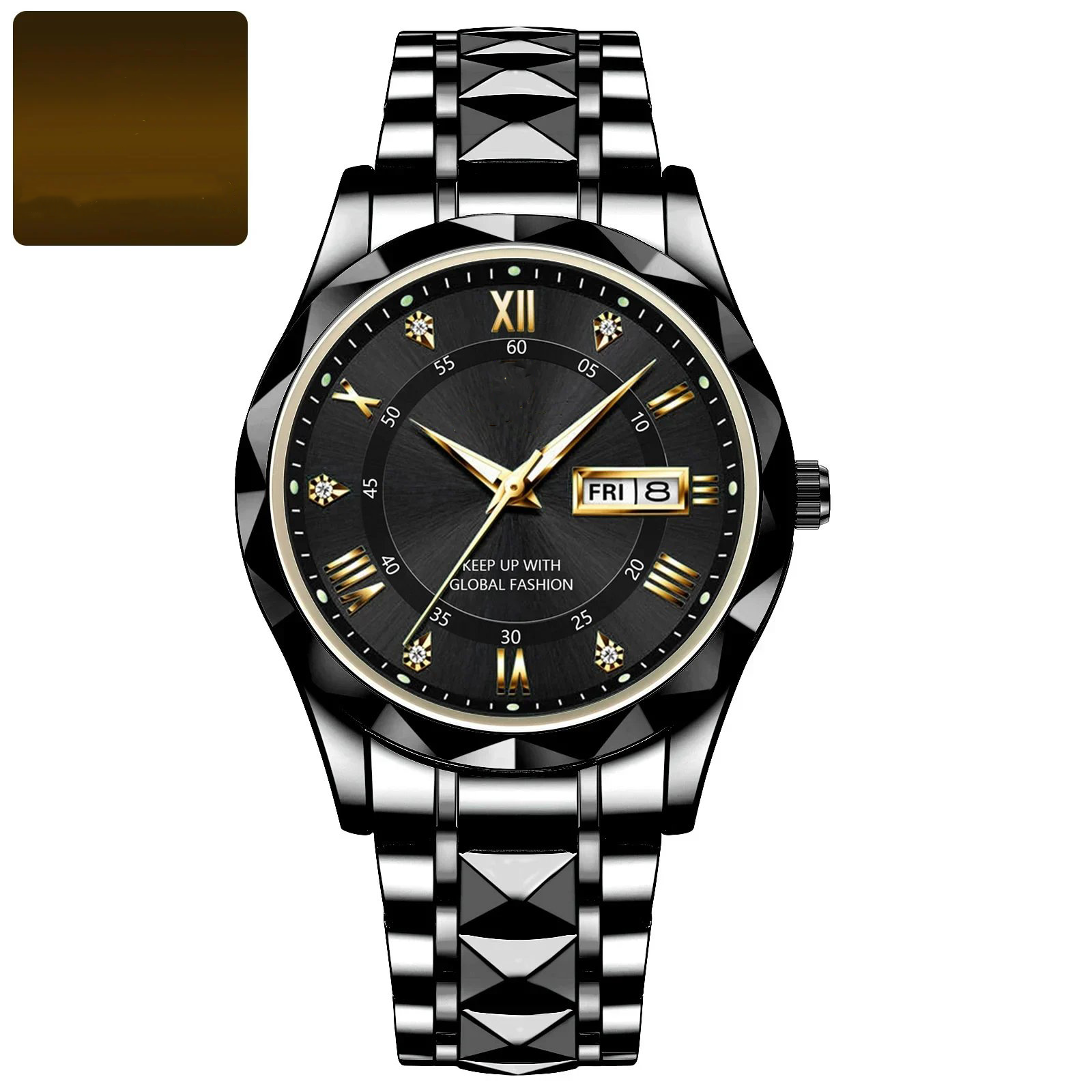 Reloj de pulsera de lujo resistente al agua para hombre con función luminosa