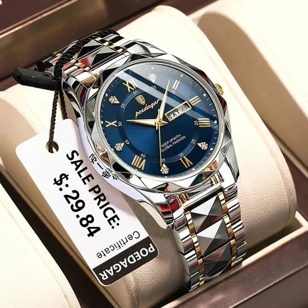 Reloj de pulsera de lujo resistente al agua para hombre con función luminosa